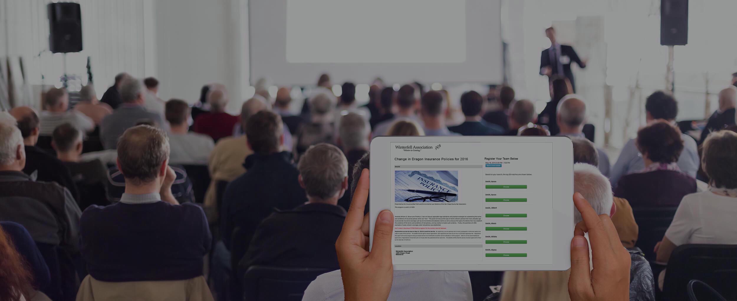 association event management and registration